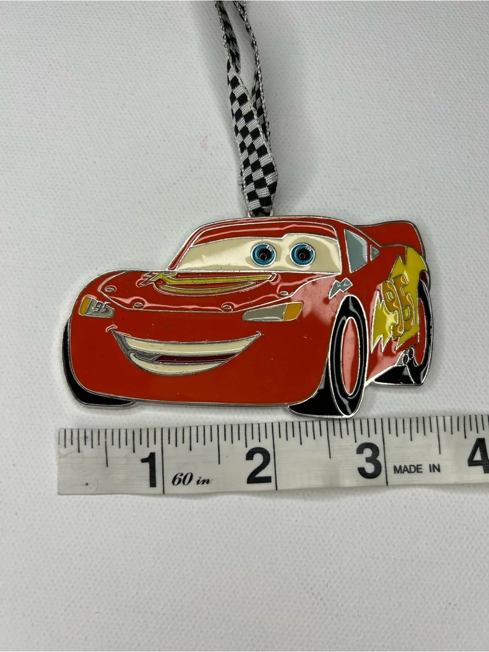 Disney Pixar Cars Lightning McQueen Metal Enamel Christmas Ornament